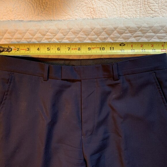 Ben Sherman Tailoring Men’s Dress Pants – Navy Wool Blend (32x32, EU 48) - Picture 4 of 9